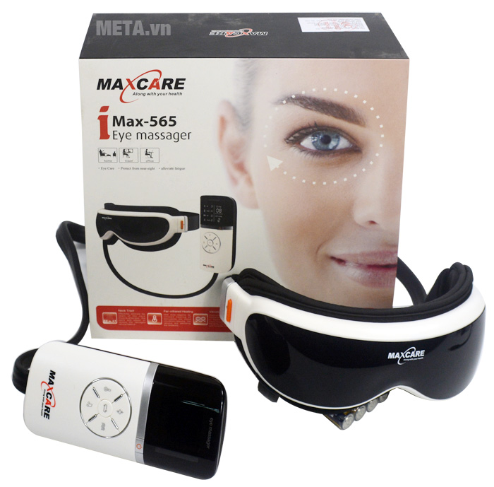 Máy massage mắt Maxcare Max565 thiết kế hộp đựng sang trọng.