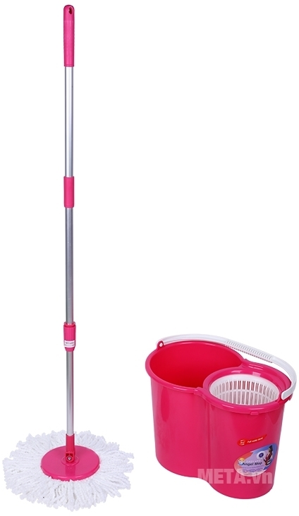 Bộ lau nhà Angel Mop JE 350 với thiết kế màu hồng.