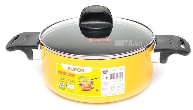 Bộ nồi canh chống dính Supor S08AT2 có 1 chiếc kích thước 20cm, dùng được với bếp từ