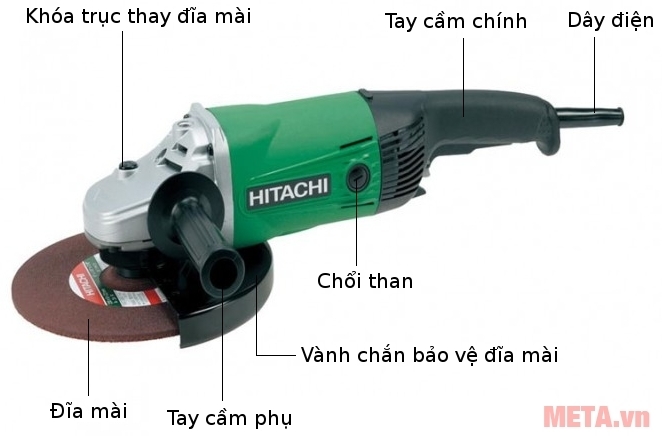 Cấu tạo của máy mài góc Hitachi G23SS