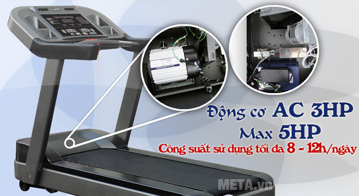 Máy chạy bộ điện cỡ lớn Impulse PT300 chạy liên tục tối đa 8 - 12 giờ/ngày.