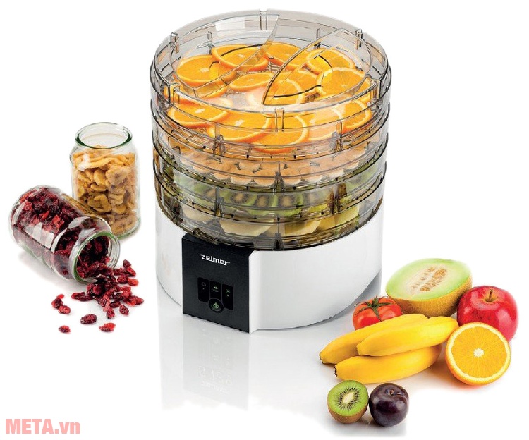 Máy sấy thực phẩm Zelmer FD1001 giúp bạn làm ra các món mứt hoa quả cực ngon.