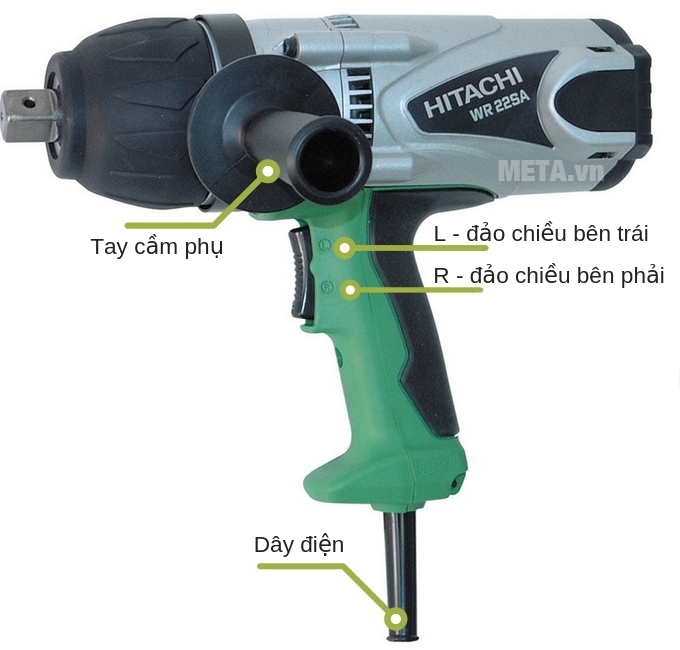 Cấu tạo của máy vặn bu lông Hitachi WR22SA Cấu tạo của máy vặn bu lông Hitachi WR22SA