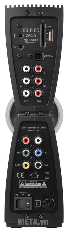 Loa Edifier C6X hỗ trợ nhiều đường tín hiệu vào Optical, RCA, AUX... thẻ nhớ SD, USB...