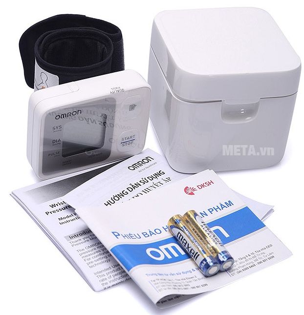 Bộ sản phẩm máy đo huyết áp cổ tay HEM-6121 Bộ sản phẩm máy đo huyết áp cổ tay HEM-6121