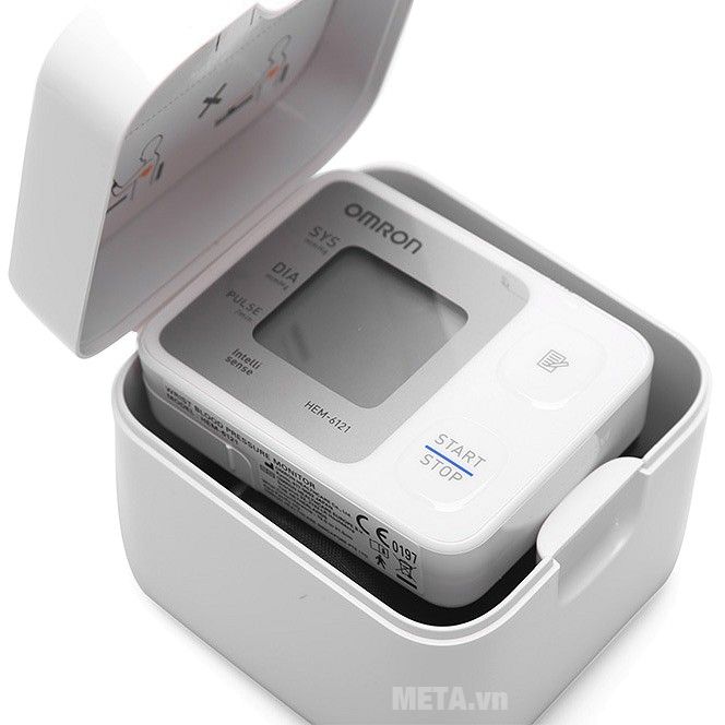 Máy đo huyết áp cổ tay HEM-6121 có hộp đựng bảo quản máy Máy đo huyết áp cổ tay HEM-6121 có hộp đựng bảo quản máy