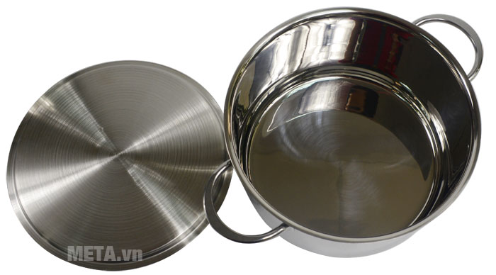 Bộ nồi Kangaroo KG182 có thành nồi và lòng nồi dày dặn 