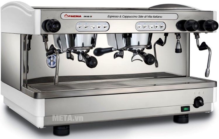 Máy pha cà phê Faema E98 Auto có gam màu trắng bạc sang trọng
