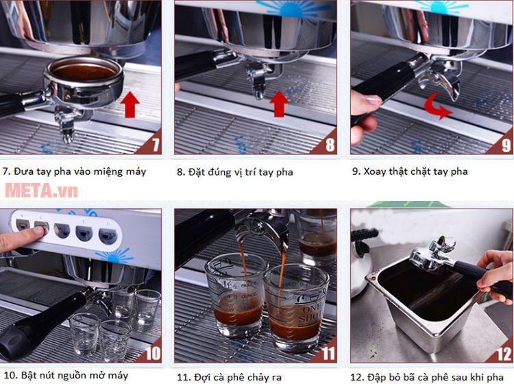 Hướng dẫn cách pha cà phê Espresso với máy pha cà phê Faema E98 Auto