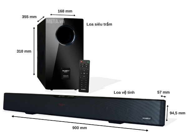 Bộ loa SoundMax SB-217/2.1 đầy hứa hẹn với tính năng thông minh của loa siêu trầm và loa vệ tinh