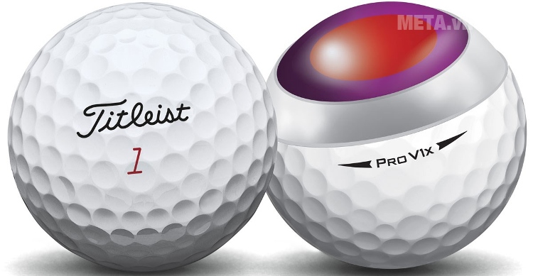 Bóng golf Titleist Pro V1X (New 2017) với thiết kế lõi bóng sử dụng công nghệ ZG Dual Core giúp cải thiện đường bay của bóng.