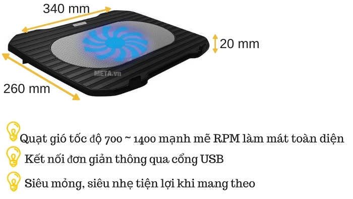 Đế tản nhiệt Cool Cold™ - K15 phù hợp cho những dòng laptop từ 15