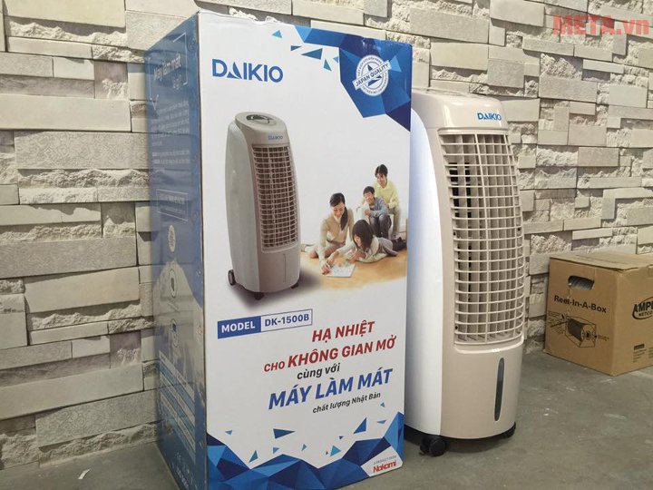 Máy làm mát không khí Daikio DK-1500B có hộp đựng bảo quản máy 