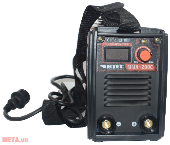 Mặt trước của máy hàn điện tử Inverter Btec MMA-200C Mặt trước của máy hàn điện tử Inverter Btec MMA-200C