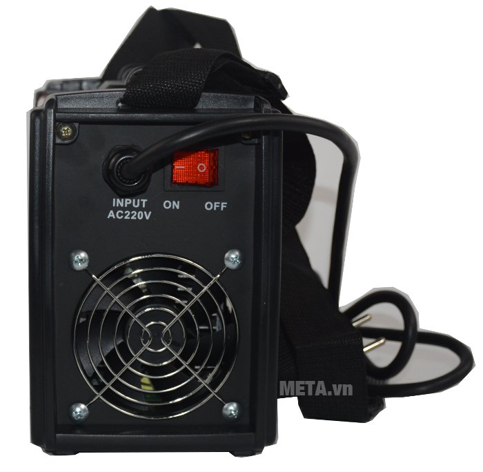 Quạt tản nhiệt và công tắc được bố trí ở mặt sau của máy hàn điện tử Inverter Btec MMA-200C Quạt tản nhiệt và công tắc được bố trí ở mặt sau của máy hàn điện tử Inverter Btec MMA-200C