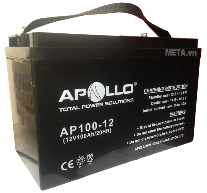 Ắc quy Apollo AP100-12 (100Ah - 12V) cho thời gian sử dụng lâu dài 