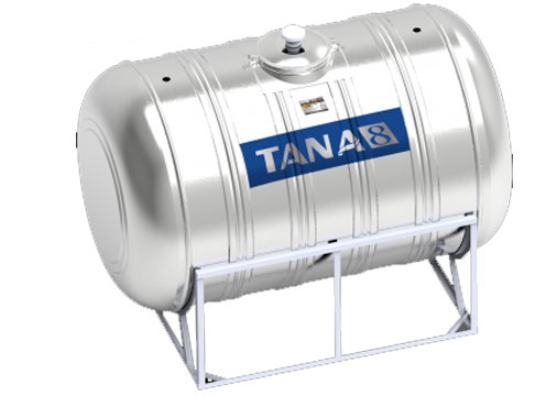 Bồn nước inox Tân Á 8 ngang TA8 5000 (Ø 1400) - 5000L