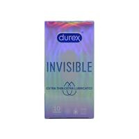 Bao cao su Durex Invisible Extra Lubricated (10 chiếc/hộp)