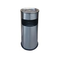 Thùng rác inox tròn có gạt tàn thuốc lá Vietbin VBA-35A