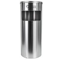 Thùng rác inox tròn có gạt tàn Paloca (250mm x 610mm)