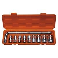 Bộ vặn khẩu Asaki AK-9767 mạ Crom bóng (viền cam) 10 chi tiết 1/2 inch