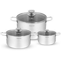 Bộ 3 nồi inox liền khối Kalite KCS366