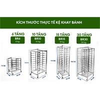Kệ khay bánh, kệ inox để khay, xe hong bánh BR (khay 40cm x 60cm)