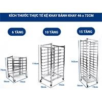 Kệ khay bánh, kệ inox để khay, xe hong bánh BR (khay 46cm x 72cm)