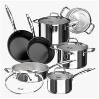 Bộ nồi inox cao cấp Ciwete 7 món SS0103-11PC NEW-NS (chảo chống dính)