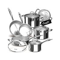 Bộ nồi inox cao cấp Ciwete 7 món SS0103-11PC NEW-SS (chảo inox)