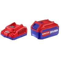 Bộ 1 pin 20V 4.0Ah, 1 sạc 20V 2A Emtop ELBCPK1012