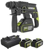 Máy khoan búa dùng pin 20V Worx WU387.1 (2 pin 5.0Ah, sạc)