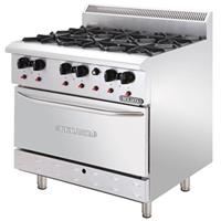 Bếp âu 6 họng có lò nướng dùng gas Berjaya DRO6-17