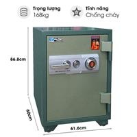 Két sắt chống cháy Hòa Phát KS168K1C1 (khóa chìa và khóa mã)