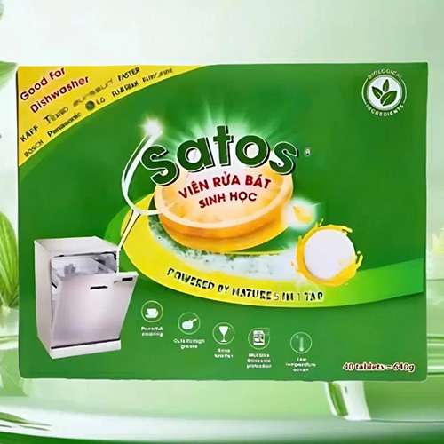 Viên rửa bát sinh học Satos hộp 40 viên