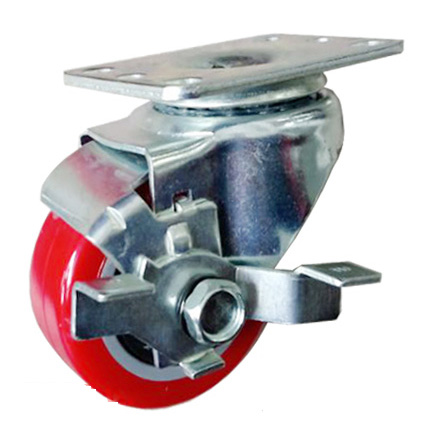 Combo 2 bánh xe đẩy PU xoay có phanh Kyung Chang KC2030S/A1PVCTB (100kg)