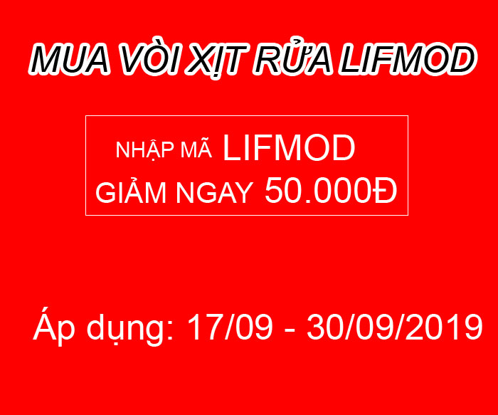 Giảm thêm 50.000đ khi mua vòi xịt vệ sinh thông minh LIFMOD