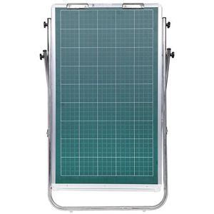 Bảng Flipchart viết phấn từ, in lụa ô ly tiểu học, chân inox Bavico 120x80
