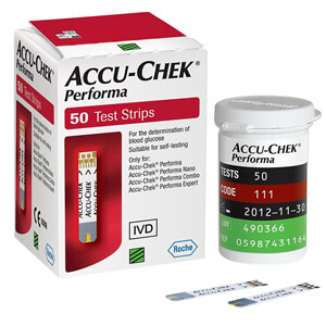 Que thử đường huyết Accu-Chek Performa (Hộp 50 que)