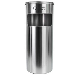 Thùng rác inox tròn có gạt tàn Paloca (250mm x 610mm)