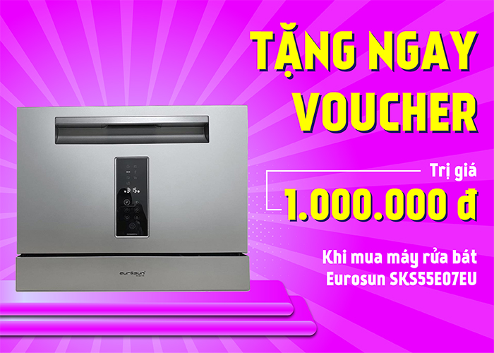 Mua máy rửa bát để bàn Eurosun SKS55E07EU tặng Voucher mua hàng trị giá 1.000.000đ