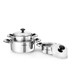 Bộ 3 nồi inox 3 đáy Sunhouse SH333