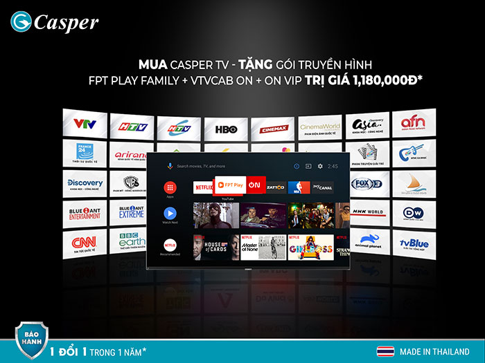 Mua Tivi Casper nhận ngay 3 gói truyền hình miễn phí trị giá 1.180.000Đ Mua Tivi Casper nhận ngay 3 gói truyền hình miễn phí trị giá 1.180.000Đ