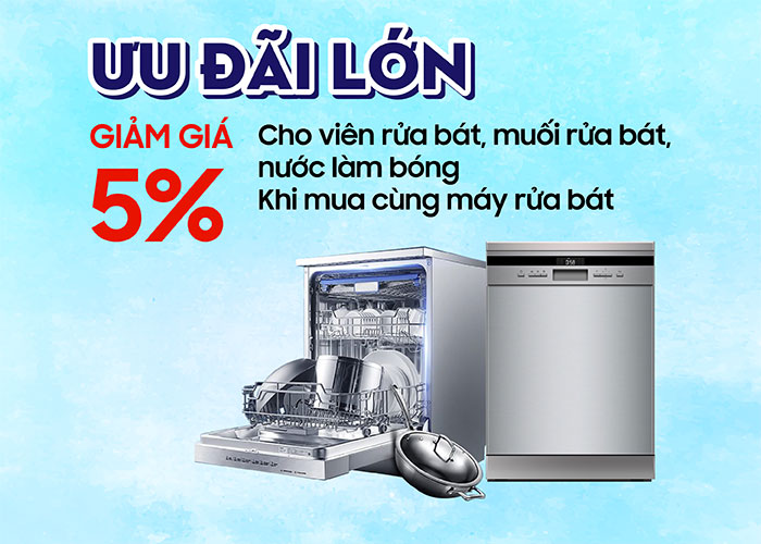 Giảm giá 5% chất tẩy rửa bát