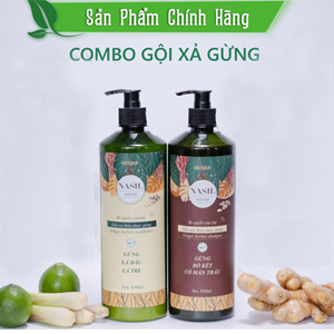 Combo dầu gội dầu xả thảo dược Nasil gừng