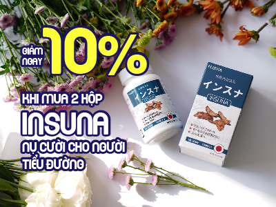 Mua 2 hộp Insuna - Nụ cười cho người tiểu đường giảm ngay 10%