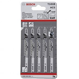 Bộ 5 lưỡi cưa lọng Bosch cho gỗ T 101 B - 2608630030