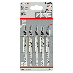 Bộ 5 lưỡi cưa lọng Bosch gỗ T 101 D - 2608630032
