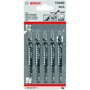 Bộ 5 lưỡi cưa lọng Bosch gỗ T 244 D - 2608630058