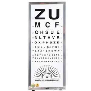 Bảng đèn thử thị lực TNE chữ ZU Led (inox)